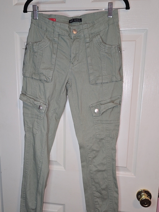 Hot Kiss Pants - Hot Kiss Light Sage Cargo Pants